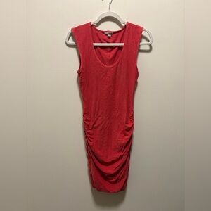 James Perse Ruched Tank Dress Red small